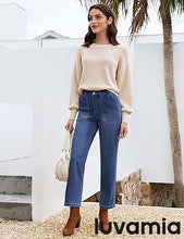 luvamia FleXclusive Women's Jeans High Waisted Straight Leg Tummy Control Stretchy Denim Pants Trendy Patch Pocket Trouser Jeans