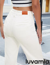 LUVAMIA Women's Wide-leg Jeans High Waist Fashion Jeans Trousers Jeans Versatile Commuter Style