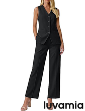 luvamia Two Piece Sets for Women Vest Pantsuits Set Dressy Business Casual Outfits