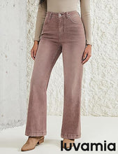 luvamia Flare Jeans for Women Thin Fleece Lined High Waisted Wide Leg Trendy Fall Stretchy Denim Pants Trouser Jeans