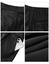 luvamia Faux Leather Shorts for Women High Wasited Pull On Pleated Side Slit Pleather Shorts with Elastic Waist Pockets