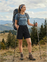 luvamia Hiking Shorts for Women High Waisted Pull On Cargo Casual Golf Water Resistant 7 Inch Inseam Mid Thigh Shorts