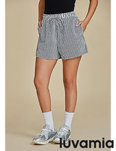 LUVAMIA Women's Casual Drawstring Relaxed Fit Belted Shorts