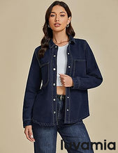 LUVAMIA Women's Relaxed Fit  Denim Slim Regular Pocket Jean Jacket Coat