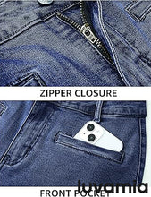 luvamia Capri Jeans for Women High Waisted Slim Straight Stretchy Denim Capris Pants Welt Pockets Casual Cropped Jeans