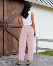 luvamia Barrel Jeans for Women Trendy Baggy Wide Leg Striped High Waisted Cropped Casual Pinstripe Stretchy Denim Pants