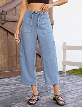 luvamia FleXclusive Barrel Jeans for Women Trendy Wide Leg High Rise Baggy Pull On Elastic Waist Button Fly Drawstring Denim Pants