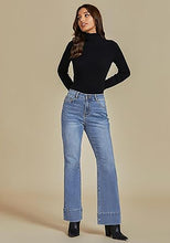 Women's High Waist Regular Fit Slight Stretch Flare Jeans Bell Bottoms