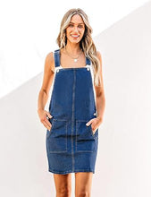 luvamia Women's Casual Straps Denim Overall Pinafore Dress with Pocket