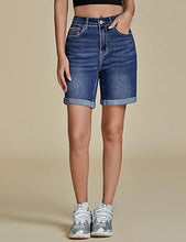 2025 Women's Casual Denim High Waist Pants Shorts Straight Leg Stretch Jeans