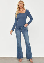 LUVAMIA Fitted Long Sleeve Slim Women Y2K Shirts Raglan Mega Stretch Top Blouses