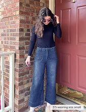 luvamia Wide Leg Jeans for Women Trendy High Waisted Flare Jeans Cropped Denim Pants Stretchy Baggy with Patch Pockets