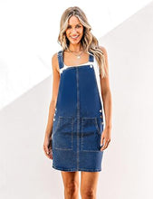 luvamia Women's Casual Straps Denim Overall Pinafore Dress with Pocket