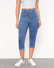 LUVAMIA Women's Casual Jegging Capri Denim Slim Straight High Waist Jeans