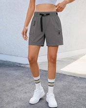 luvamia Cargo Shorts for Women Mid Thigh High Rise Lightweight Quick Dry Hiking Shorts Women Zipper Pockets with Belt