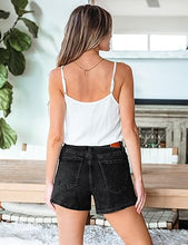 LUVAMIA Women's Comfort High Waisted Mega Stretchable Jean Shorts