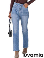 luvamia Bootcut Jeans for Women Trendy High Waisted Classic Boot Cut Stretchy Denim Pants Patch Pocket Trouser Jeans