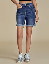 2025 Women's Casual Denim High Waist Pants Shorts Straight Leg Stretch Jeans