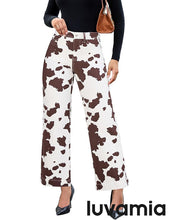 luvamia FleXclusive Wide Leg Jeans Woman Trendy High Waisted Leopard Cheetah Print Ankle Length Stretchy Denim Pants with Pockets