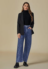 LUVAMIA Women's Barrel Style High Waist Jeans Regular Fit Slight Stretch with pocket