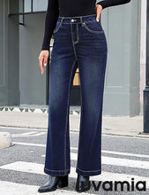 luvamia Flare Jeans for Women Thin Fleece Lined High Waisted Wide Leg Trendy Fall Stretchy Denim Pants Trouser Jeans