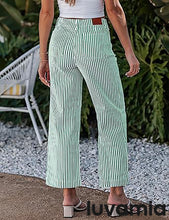 luvamia Stripe High Waist Wide Leg Jeans for Women