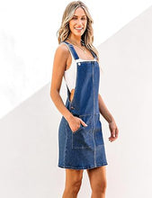 luvamia Women's Casual Straps Denim Overall Pinafore Dress with Pocket