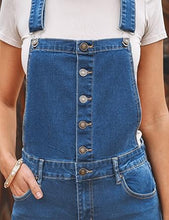 LUVAMIA Women Sleeveless Adjustable Strap One Piece Casual Denim Harem Overall