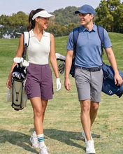 luvamia Cargo Shorts Women High Waisted Casual Elastic Waist 7" Inseam Mid Thigh Hiking Golf Shorts with Utility Pockets