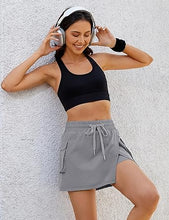 LUVAMIA Women's Active Breathable High Waisted Regular Relaxed Fit Shorts Skort.