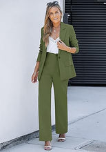 luvamia 2 Piece Outfits for Women Dressy Blazer Jackets High Waisted Straight Leg Pants Suits Set Business Casual Office