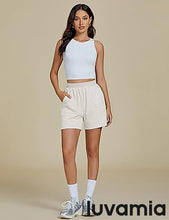 LUVAMIA Women's High Waist Elastic Waistband Shorts Regular Comfort Silhouette