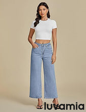 LUVAMIA Women's 5-Pocket Denim High Waist Retro Wide Leg Jean Styles