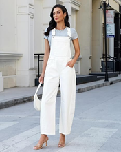 luvamia FleXclusive Denim Overalls for Women Barrel Leg Baggy Loose Fit Bib Stretchy Jean Jumpsuit Adjustable Strap Casual Overall