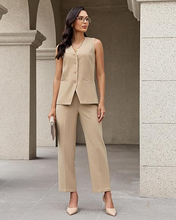 luvamia Two Piece Sets for Women Vest Pantsuits Set Dressy Business Casual Outfits