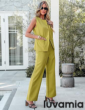 LUVAMIA Women's 2 Piece  Suiting Business Casual Pantsuits Outfit