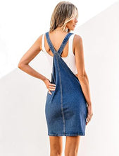 luvamia Women's Casual Straps Denim Overall Pinafore Dress with Pocket