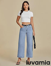 LUVAMIA Women's 5-Pocket Denim High Waist Retro Wide Leg Jean Styles