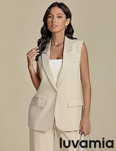 luvamia Women's sleeveless business style lapel vest jacket