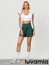 LUVAMIA Women's Brief High-Waisted Elastic-Waist Athletic Wide-Leg Shorts
