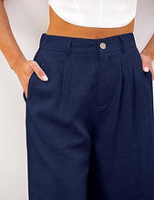 luvamia Bermuda Shorts for Women High Waisted Linen Dressy Casual Pleated Wide Leg Summer Shorts with Elastic Waist