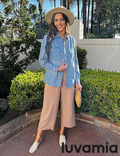 luvamia 2025 Jean Jackets for Women Fashion Oversized Button Down Denim Jacket Western Fall Shacket Jacket with Pockets