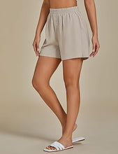 2025 Women's Relaxed Lightweight Shorts with Elastic Waistband and Front Button