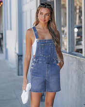 luvamia FleXclusive Denim Overalls for Women Loose Fit Baggy Jean Shorts Overall Bib Summer Casual Stretchy Adjustable Shortalls