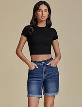 2025 Women's Casual Denim High Waist Pants Shorts Straight Leg Stretch Jeans