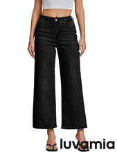 LUVAMIA Women's 5-Pocket Denim High Waist Retro Wide Leg Jean Styles