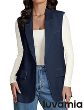 luvamia Women's sleeveless business style lapel vest jacket