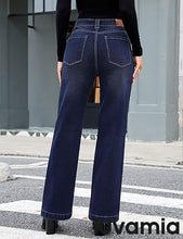luvamia Flare Jeans for Women Thin Fleece Lined High Waisted Wide Leg Trendy Fall Stretchy Denim Pants Trouser Jeans
