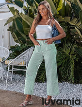 luvamia Stripe High Waist Wide Leg Jeans for Women