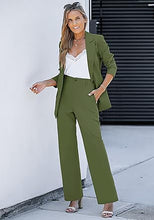 luvamia 2 Piece Outfits for Women Dressy Blazer Jackets High Waisted Straight Leg Pants Suits Set Business Casual Office